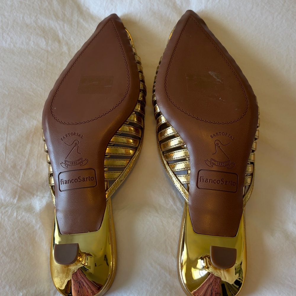 Franco Sarto gold woven kitten heels - Picture 5 of 5